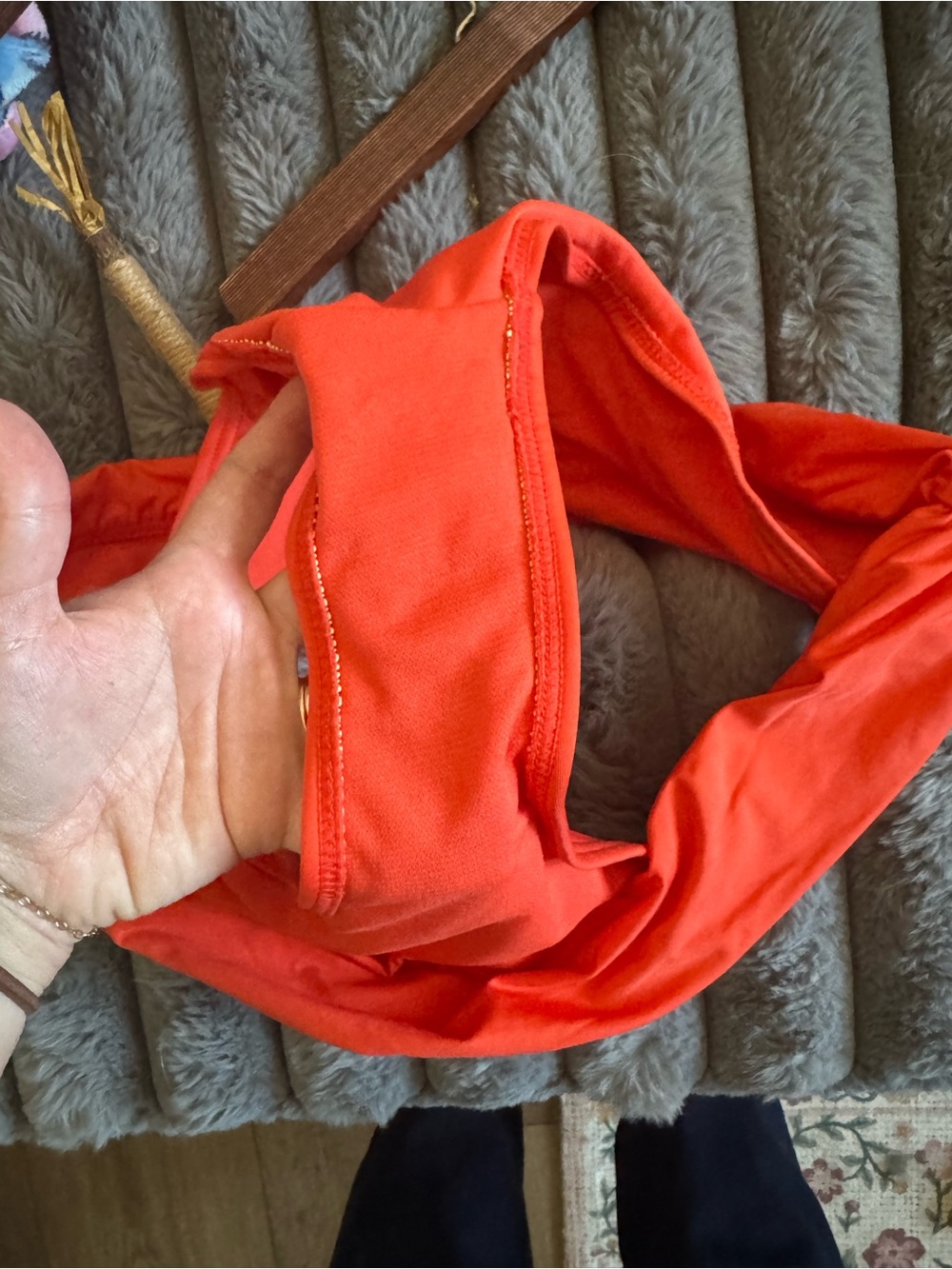 Kenneth Cole Reaction Dark Orange Ruffled Halter Tankini Set - Picture 8 of 9